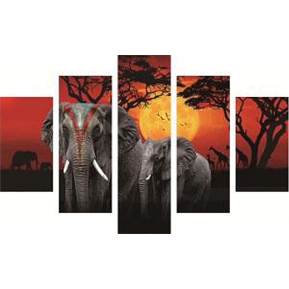 Elephants 5-panels