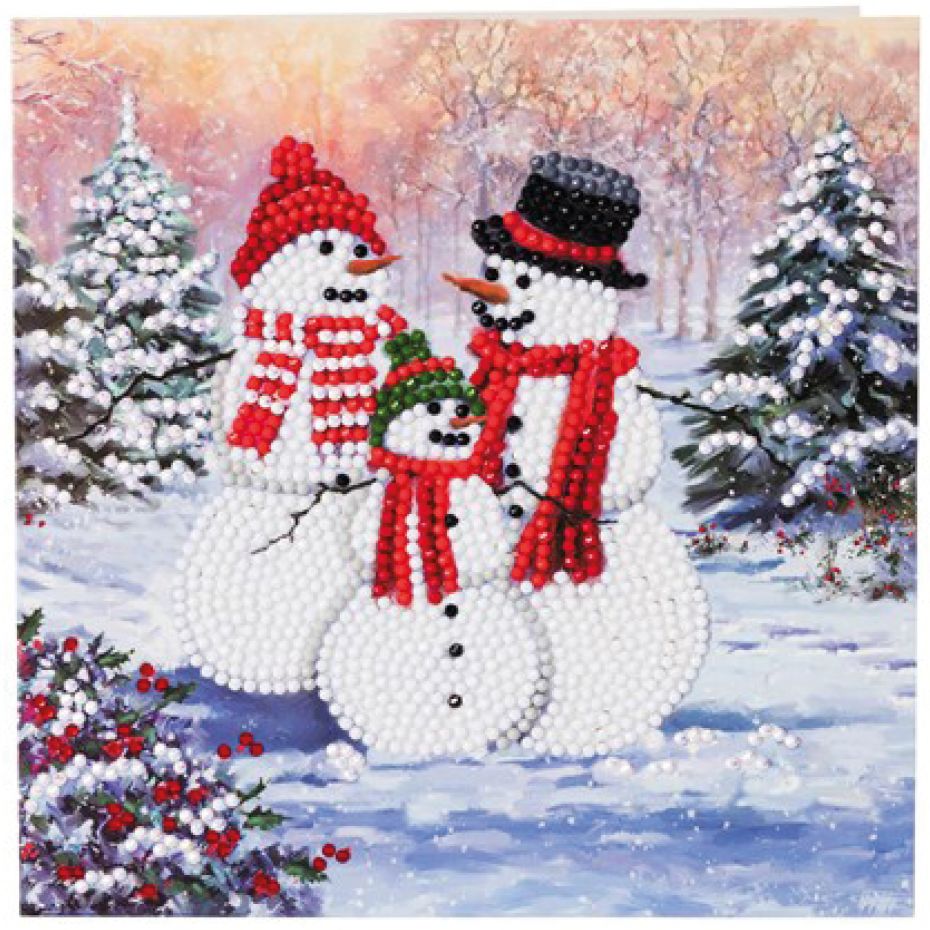 Card 18x18 - Snowman family