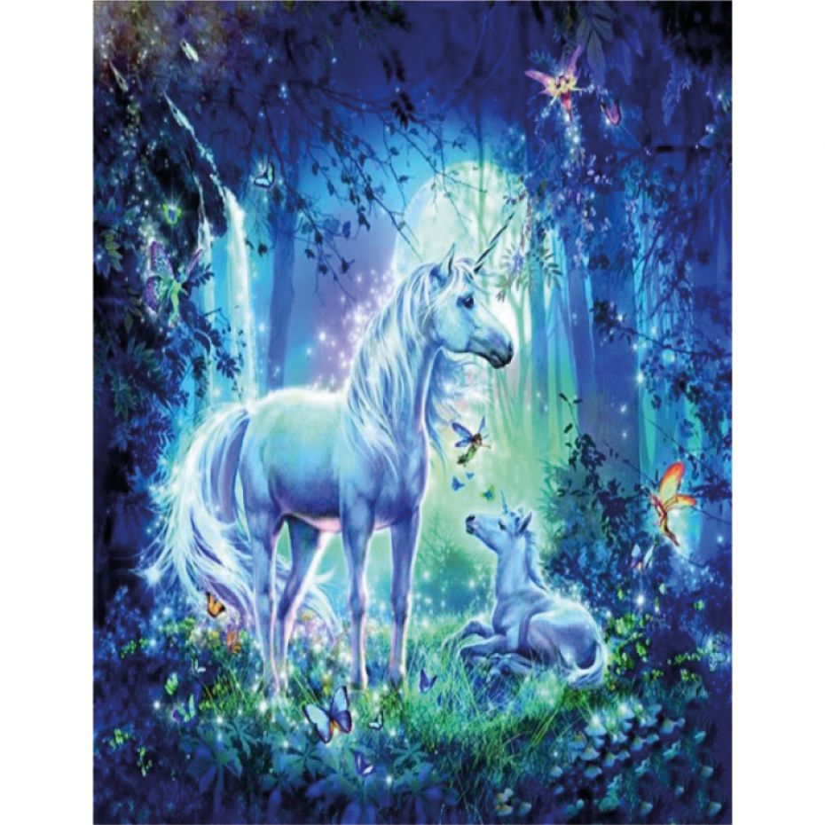 Unicorn blue - rounded 50x40