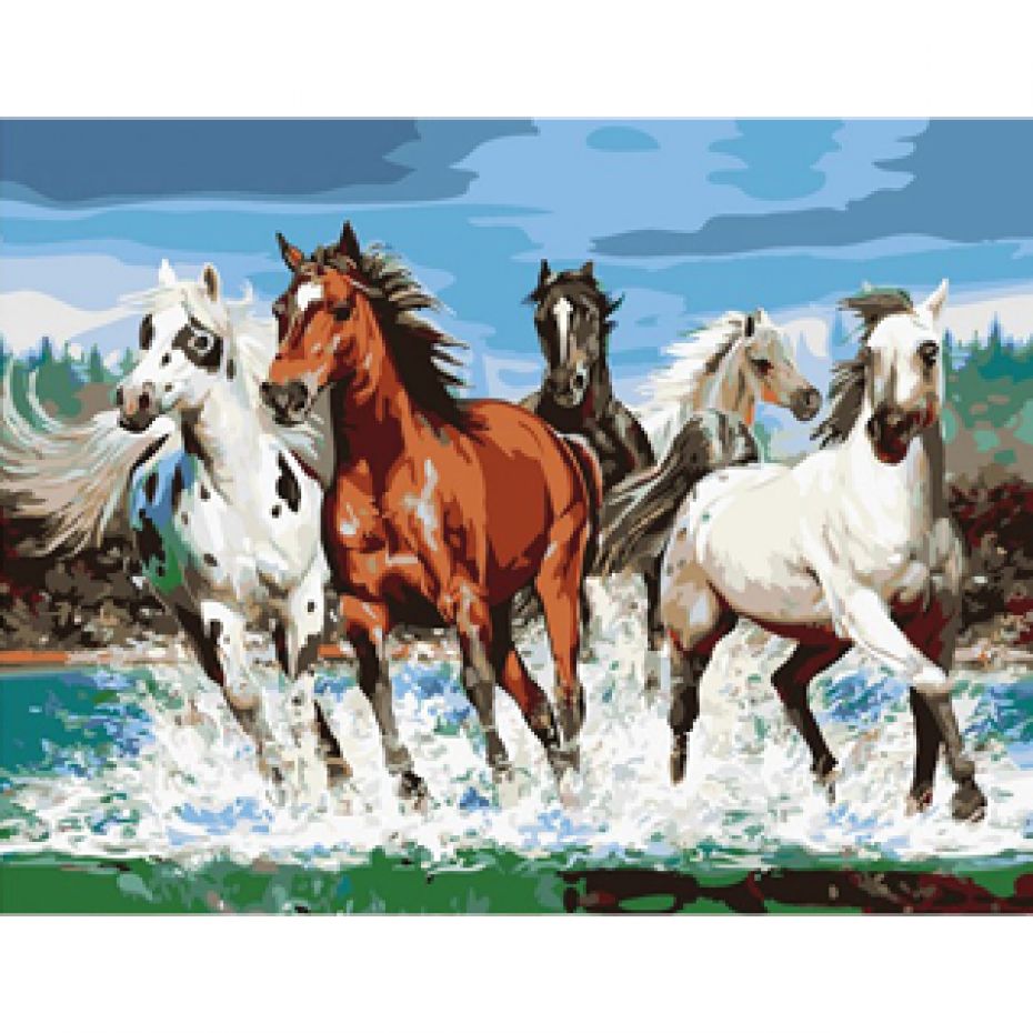Paarden - schilderen 50x40